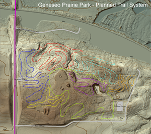 Future trail system at Geneseo Prairie Park.