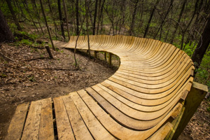 Wooden berm on the South Loop descent.